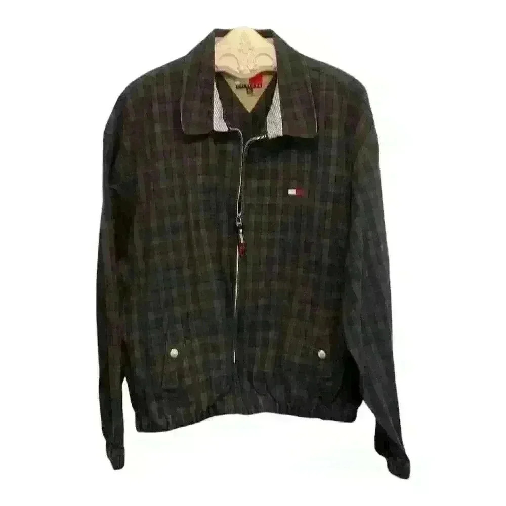 Tommy Hilfiger Men's XL Plaid Varsity Harrington Jacket Multicolor - Picture 1 of 3